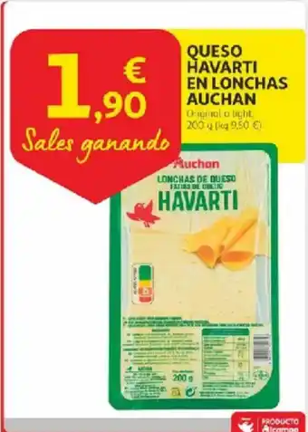 Alcampo AUCHAN Queso havarti en lonchas oferta