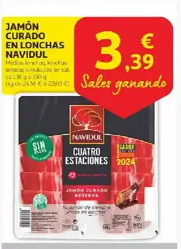 Alcampo NAVIDUL Jamón curado en lonchas oferta