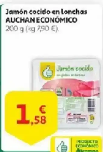 Alcampo AUCHAN ECONÓMICO Jamón cocido en lonchas oferta