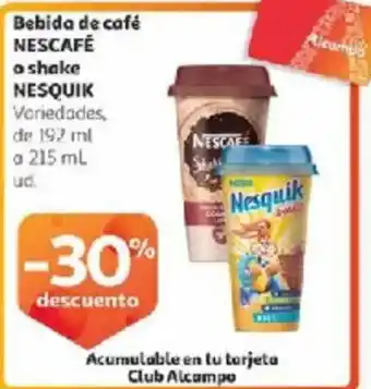 Alcampo NESCAFÉ NESQUIK Bebida de café oferta