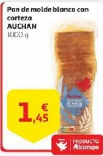 Alcampo AUCHAN Pan de molde blanco con corteza oferta