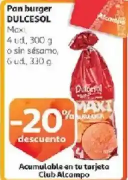 Alcampo DULCESOL Pan burger oferta