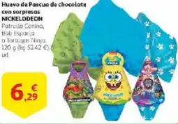 Alcampo NICKELODEON Huevo de Pascua de chocolate con sorpresas oferta