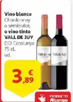 Alcampo VALL DE JUY Vino blanco chardonnay o semidulce. o vino tinto oferta