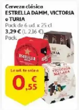 Alcampo ESTRELLA DAMM, VICTORIA TURIA Cerveza clásica oferta