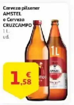 Alcampo AMSTEL CRUZCAMPO Cerveza pilsener  Cerveza oferta