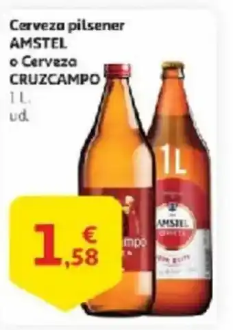 Alcampo AMSTEL CRUZCAMPO Cerveza pilsener  Cerveza oferta