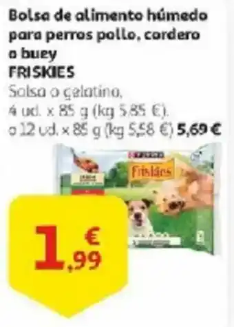 Alcampo FRISKIES Bolsa de alimento húmedo para perros pollo, cordero a buey oferta