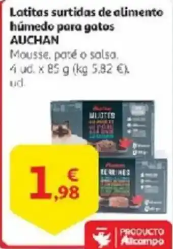 Alcampo AUCHAN Latitas surtidas de alimento húmedo para gatos oferta