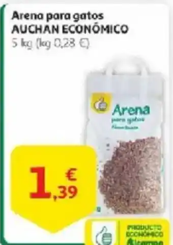 Alcampo AUCHAN ECONÓMICO Arena para gatos oferta