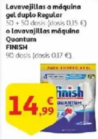 Alcampo FINISH Lavavajillas a máquina gel duplo Regular o lavavajillas máquina Quantum oferta