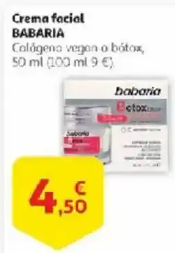 Alcampo BABARIA Crema facial oferta