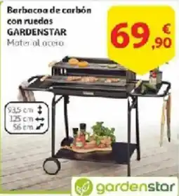 Alcampo GARDENSTAR Barbacoa de carbón con ruedas oferta