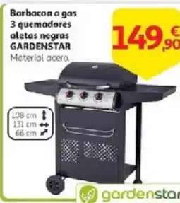 Alcampo GARDENSTAR  Barbacoa a gas 3 quemadores aletas negras oferta