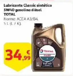 Alcampo TOTAL Lubricante Classic sintético 5W40 gasolina diésel oferta