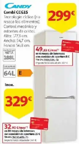 Alcampo CANDY Combi CCG1S oferta