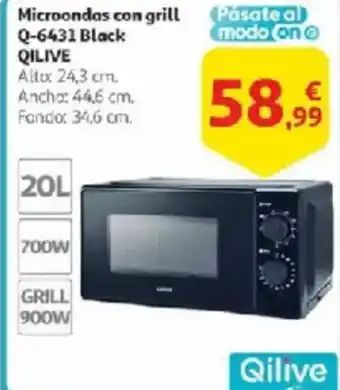 Alcampo QILIVE Microondas con grill Q-6431 Black oferta