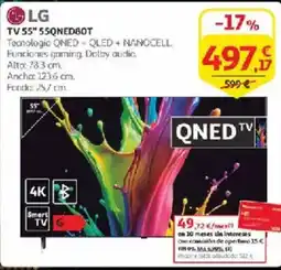 Alcampo LG TV 55" 55QNED80T oferta