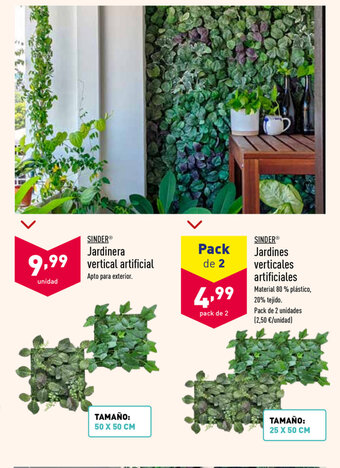 ALDI Sinder Jardinera vertical artificial oferta