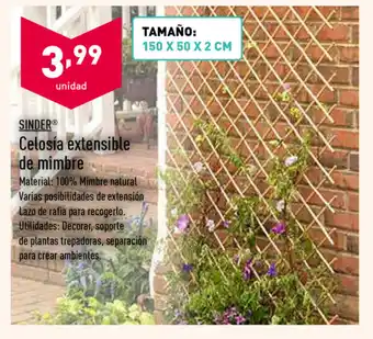 ALDI Sinder Celosía extensible de mimbre 150 x 50 x 2 cm oferta