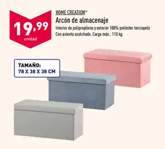 ALDI Home Creation Arcón de almacenaje 110g 78 x 38 x 38 cm oferta