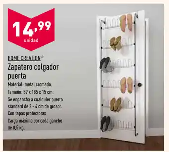 ALDI Home Creation Zapatero colgador puerta 59 x 185 x 15cm oferta