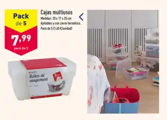 ALDI Cajas multiusos 20 x 17 x 35cm Pack de 5 oferta