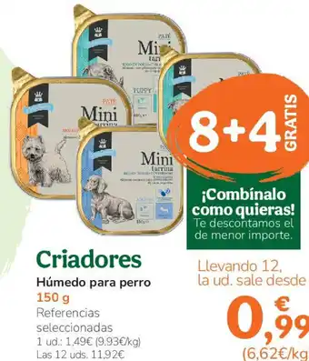 TiendAnimal CRIADORES Húmedo para perro oferta