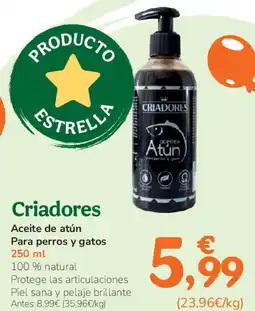 TiendAnimal CRIADORES Aceite de atún Para perros y gatos oferta