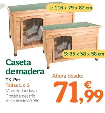 TiendAnimal Caseta de madera TK-Pet Tallas Lo S oferta