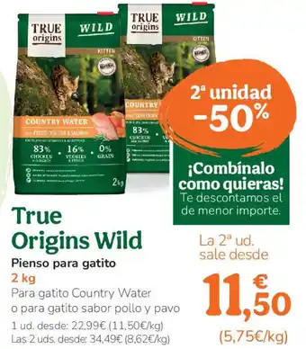 TiendAnimal TRUE ORIGINS WILD Pienso para gatito oferta