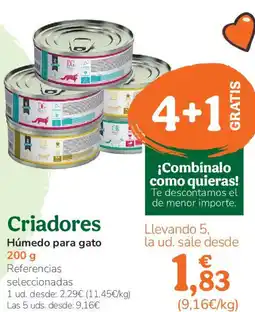 TiendAnimal CRIADORES Húmedo para gato oferta