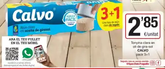 SPAR Fragadis CALVO Tonyina clara en oli de gira-sol oferta