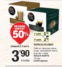 SPAR Fragadis DOLCE GUSTO Café en càpsules intens, lungo, descafeinat intens, amb llet o tallat oferta