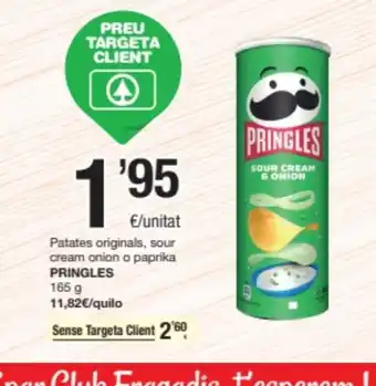 SPAR Fragadis PRINGLES Patates originals, sour cream onion o paprika oferta