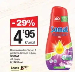 SPAR Fragadis SOMAT Rentavaixelles Tot en 1 gel llima llimona o blau oferta