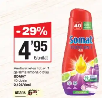 SPAR Fragadis SOMAT Rentavaixelles Tot en 1 gel llima llimona o blau oferta