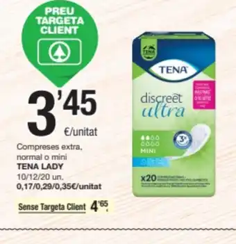 SPAR Fragadis TENA LADY Compreses extra, normal o mini oferta