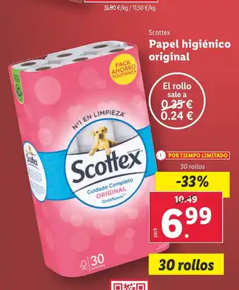 Lidl SCOTTEX Papel higiénico original oferta