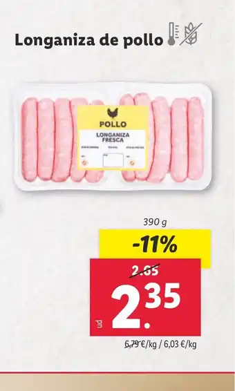 Lidl Longaniza de pollo oferta