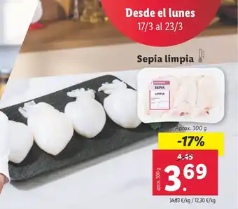 Lidl Sepia limpia oferta