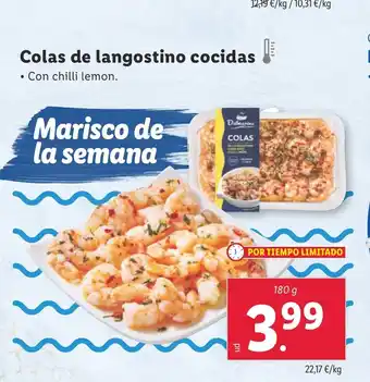 Lidl Colas de langostino cocidas oferta