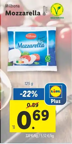 Lidl MILBONA Mozzarella oferta