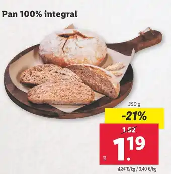 Lidl Pan 100% integral oferta