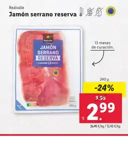 Lidl REALVALLE Jamón serrano reserva oferta