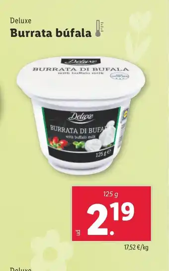 Lidl DELUXE Burrata búfala oferta