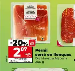 Dia Pernil serrà en llenques oferta