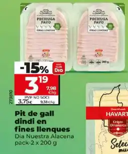 Dia Pit de gall dindi en fines llenques oferta