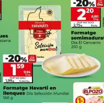 Dia Formatge Havarti en llenques oferta