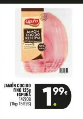 Family Cash ESPUNA Jamón cocido fino oferta